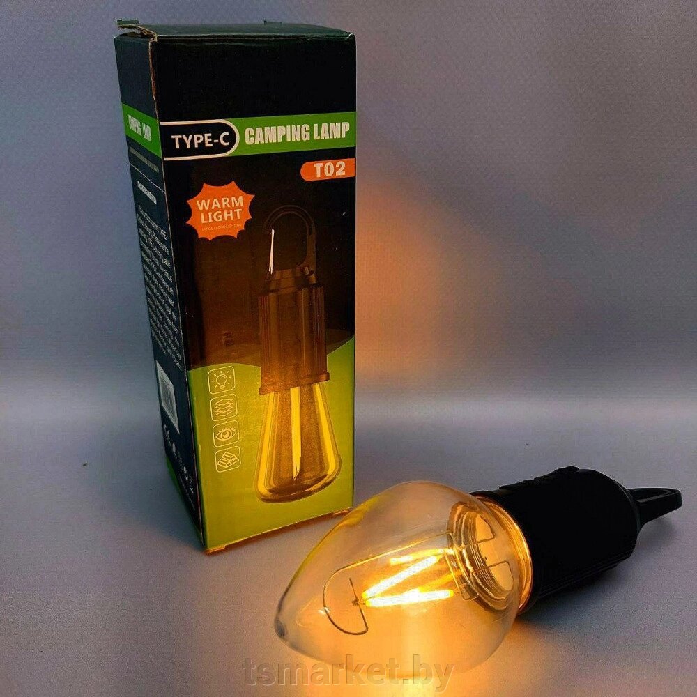 Перезаряжаемая лампа для кемпинга и сада Camping Lamp T03 (подвесная, 3 режима работы) от компании TSmarket - фото 1