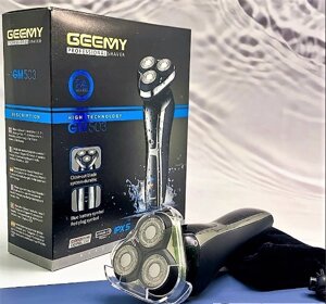 Портативная мужская электробритва Geemy GM-503, 3 независимые плавающие головки, индикатор зарядки аккумулятор