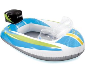 Надувная детская лодка для бассейна Intex Катер 59380NP (3-6 лет) 119х114 см