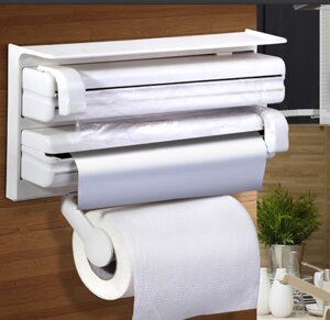 Кухонный держатель для бумажных полотенец, пищевой пленки и фольги Triple Paper Dispenser