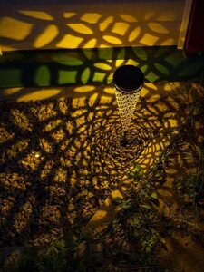Фонарь садовый ЧУДЕСНЫЙ САД "Кружева" светодиодный проекционный на солнеч. батарее, металл
