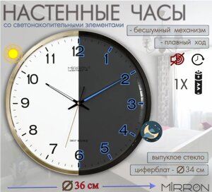 Настенные часы со светонакопительными элементами MIRRON