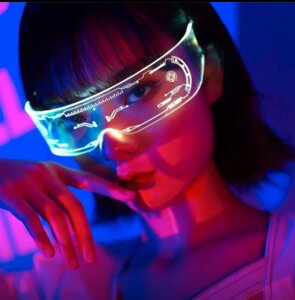 Неоновые очки для TikTok в стиле Cyberpunk