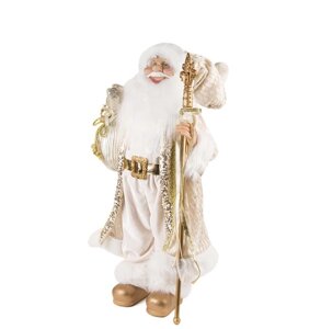 Дед Мороз в золотой шубке с подарками и посохом, от 30 см