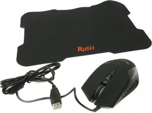 Мышь Smartbuy RUSH 726 черная, игровая проводная + коврик (SBM-726G-K)