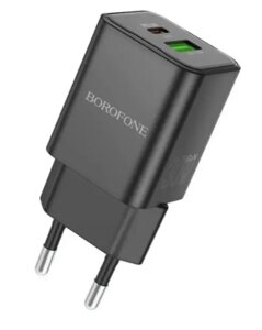 Сетевое зарядное устройство BOROFONE BN12 PD65W три порта, черный