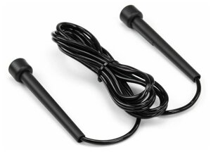 Скакалка скоростная пластиковая, черная (plastic jump rope)