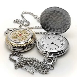 Часы карманные с цепочкой Ретро Герб России