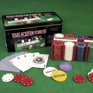 Настольная игра "покер" в металлической коробке