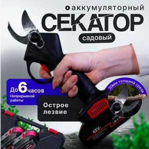 Аккумуляторный сучкорез, электрический секатор Profession Lithium Pruning Shears с 2 аккумуляторами на 48V