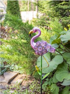 Фонарь садовый "Фламинго" светодиодный на солнечной батарее, металл.