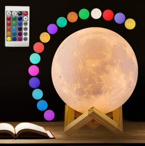 Светильник-ночник Луна объемная Moon Lamp с пультом.