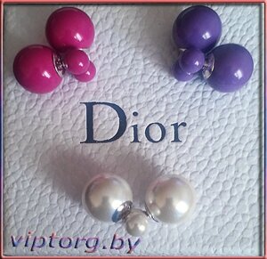 Серьги-пусеты Диор шарики. Mise en Dior . Модель 2