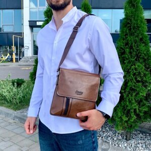 Мужская сумка-планшет через плечо Polo Videng тёмно-коричневый