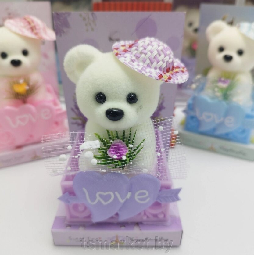 Подарочный Мишка с розой Love в коробке Happy Life / Сувенир на праздник от компании TSmarket - фото 1
