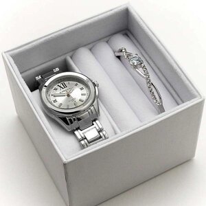 Подарочный набор для женщин часы + браслет крафтовой коробочке