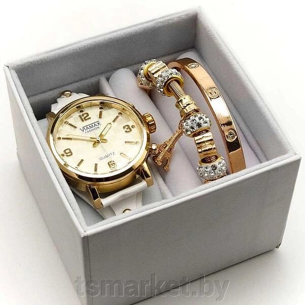 Подарочный набор для женщин  VIAMAX (часы + 2 браслета в коробке) от компании TSmarket - фото 1