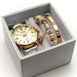 Подарочный набор для женщин VIAMAX (часы + 2 браслета в коробке)