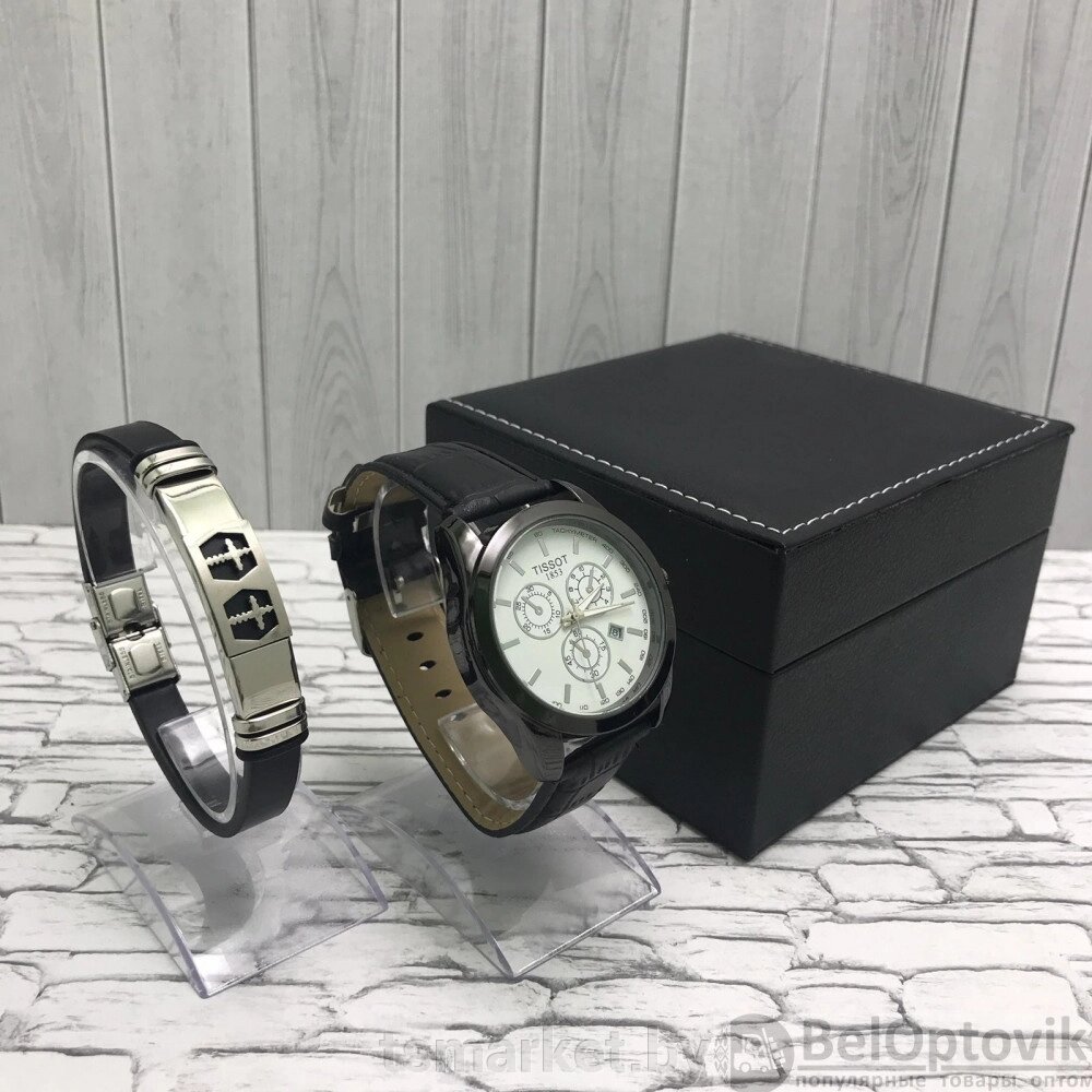 Подарочный набор мужские кварцевые часы + браслет разные модели! от компании TSmarket - фото 1