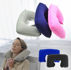 Подушка надувная под голову для путешествий Travel Selection+маска для сна