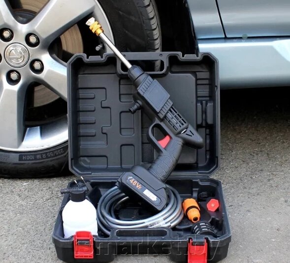 Портативная аккумуляторная (48В) мойка для автомобиля в кейсе / Мойка высокого давления беспроводная от компании TSmarket - фото 1