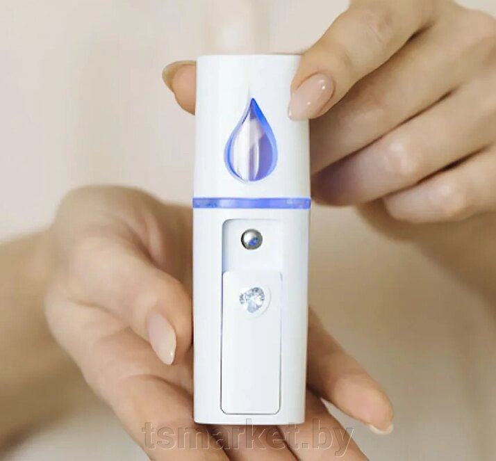 Портативный мини увлажнитель для лица Nano Mist Sprayer / карманный увлажнитель с зеркальцем, USB от компании TSmarket - фото 1