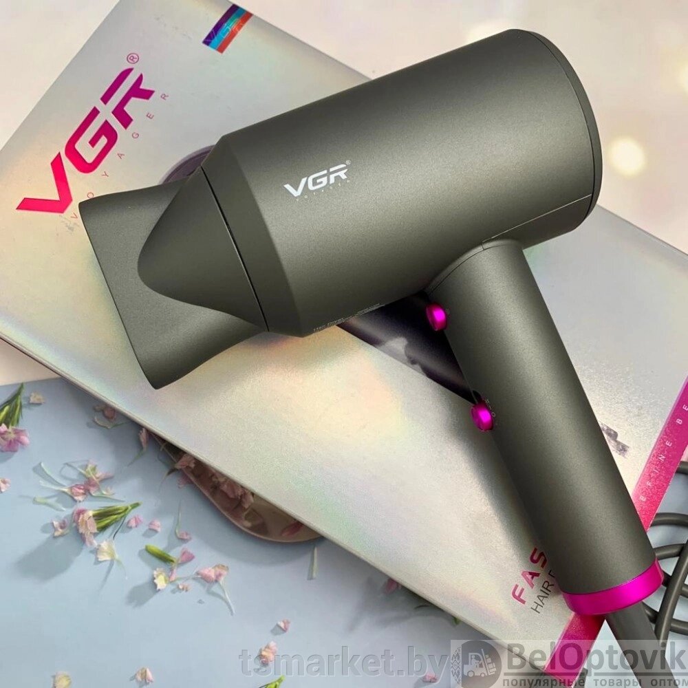 Профессиональный фен для сушки и укладки волос VGR V-400 VOYAGER 1600-2000W (2 темп. режима, 2 скорости) от компании TSmarket - фото 1