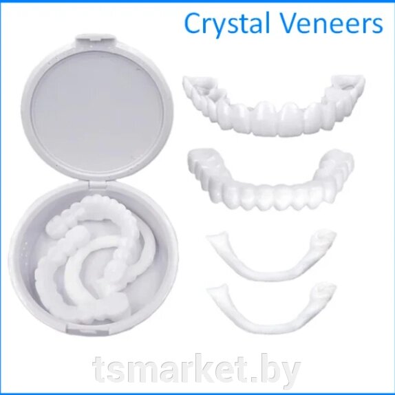 Съемные виниры для зубов Crystal Veneers. Набор для верхних и нижних зубов для идеальной улыбки от компании TSmarket - фото 1