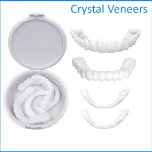 Съемные виниры для зубов Crystal Veneers. Набор для верхних и нижних зубов для идеальной улыбки