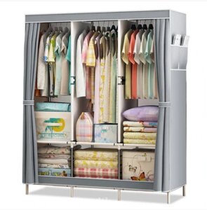 Складной шкаф Storage Wardrobe mod. 88130 130 х 45 х 170 см. Трехсекционный/ Цвет-Серый