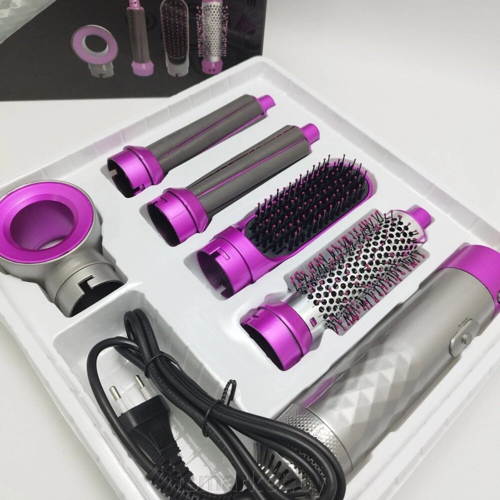 Стайлер для волос с пятью насадками Гранд 5в1 Hot Air Styler / Профессиональный фен - плойка / Набор 5в1 от компании TSmarket - фото 1