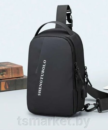 Сумка - рюкзак через плечо Shengtubolo с USB / Сумка слинг от компании TSmarket - фото 1