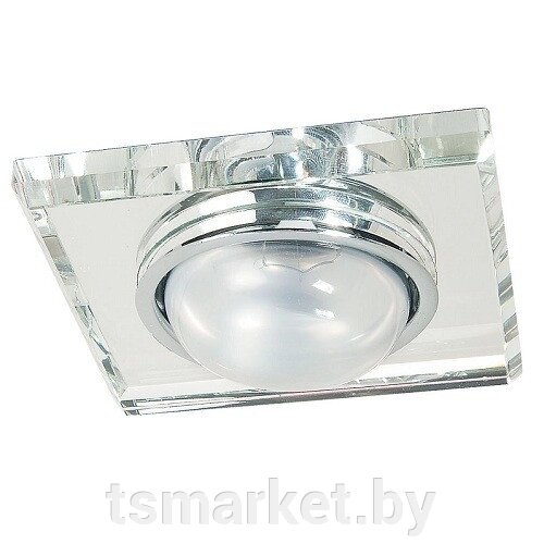 Светильник АКЦЕНТ "Crystal" 301 хром/прозрачный встр. квадратный с прозрачным стеклом, R50 E14 от компании TSmarket - фото 1