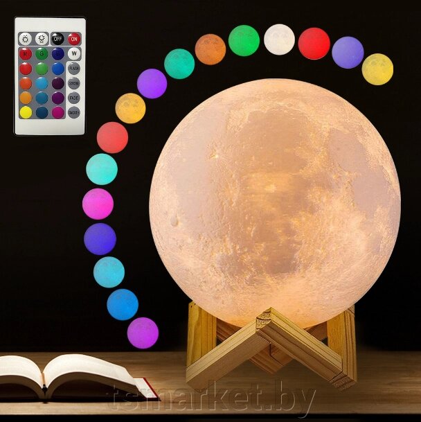 Светильник-ночник Луна объемная Moon Lamp с пультом. от компании TSmarket - фото 1