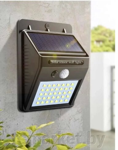 Светильник с датчиком движения на солнечной батарее 20 LED Solar Powered LED Wall Light от компании TSmarket - фото 1