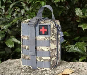 Тактическая сумка - аптечка укомплектованная 32 предмета / дорожный подсумок - аптечка для выживания