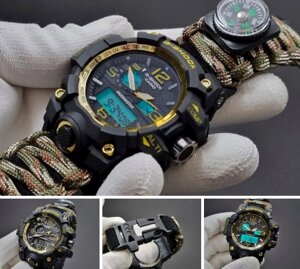 Тактические часы с браслетом из паракорда G-SHOCK 5478 выживальщика ремень - паракорд, компас