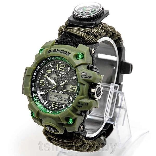 Тактические часы с браслетом из паракорда G-SHOCK 5478 выживальщика  ремень - паракорд, компас от компании TSmarket - фото 1