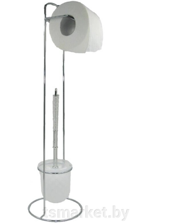 Туалетный набор: держатель туалетной бумаги+ершик сантехнический , сталь с хромовым покрытием. от компании TSmarket - фото 1