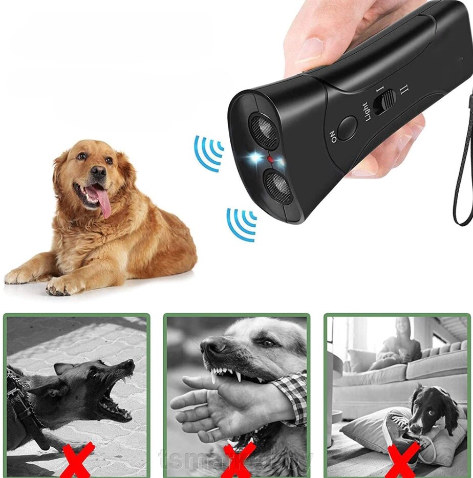 Ультразвуковой отпугиватель собак Ultrasonic Dog Chaser+Dog Trainner / Кликер для отпугивания собак от компании TSmarket - фото 1