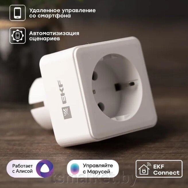 Умная розетка EKF Сonnect PRO Wi-Fi белая от компании TSmarket - фото 1