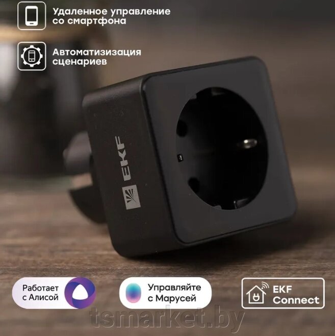 Умная розетка EKF Сonnect PRO Wi-Fi черная от компании TSmarket - фото 1