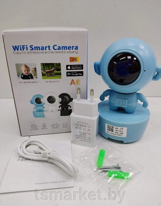 Умная Wi Fi smart camera 4K FULL HD Астронавт А6 (день/ночь, датчик движения, режим видеоняни) от компании TSmarket - фото 1
