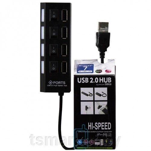 USB 2.0 HUB ХАБ на 4 порта от компании TSmarket - фото 1