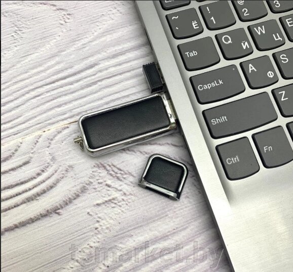 USB накопитель (флешка) Business кожа/металл, 16 Гб от компании TSmarket - фото 1