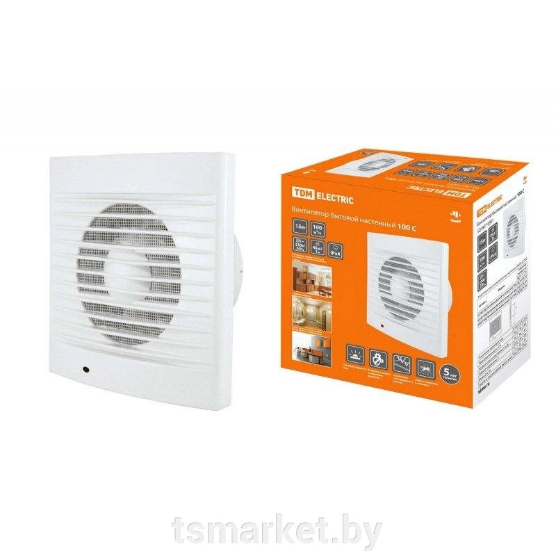Вентилятор бытовой настенный TDM 1 (вытяжная вентиляция санузлов, кухонь)+защитная сетка от насекомых от компании TSmarket - фото 1