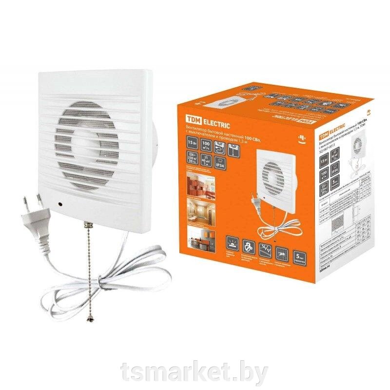 Вентилятор бытовой настенный TDM 100 СВп, с выключателем и проводом 1,3 м 1/10 от компании TSmarket - фото 1