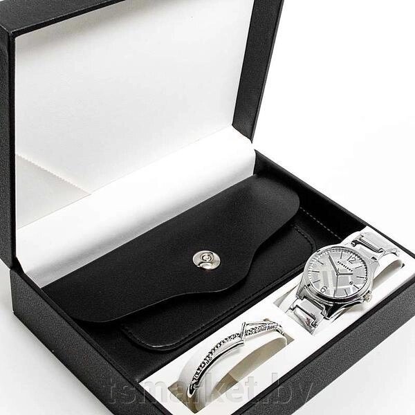 Женский подарочный набор 3в1: клатч, браслет , часы в подарочной коробке от компании TSmarket - фото 1