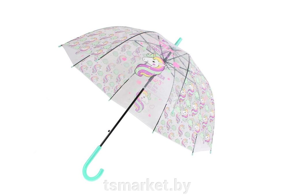 Зонт прозрачный «ЕДИНОРОГ» голубой от компании TSmarket - фото 1