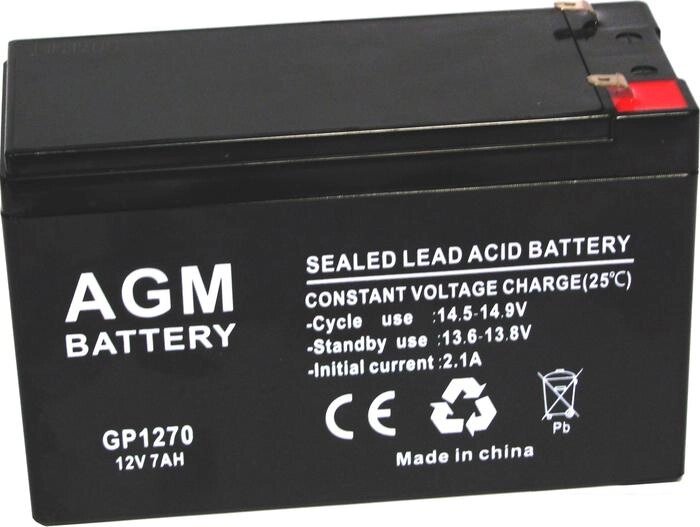 Аккумулятор для ИБП AGM Battery GP 1270 (12В/7 А·ч) от компании Интернет-магазин marchenko - фото 1